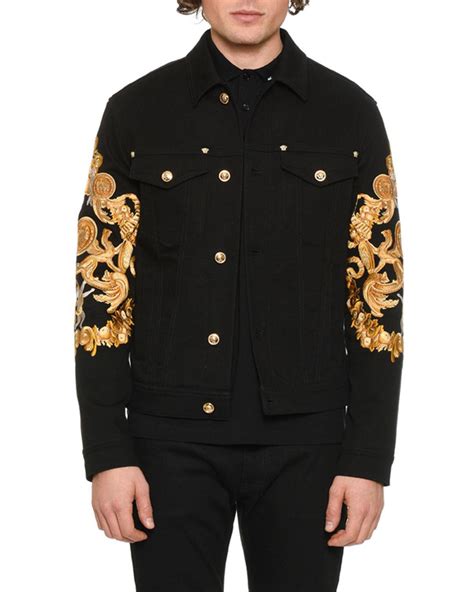 versace denim jackets|Versace jacket price.